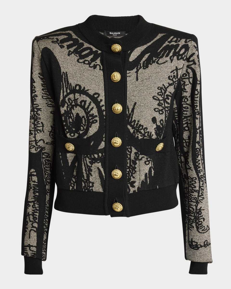 Body Letter Trompe L'Oeil Knit Cardigan